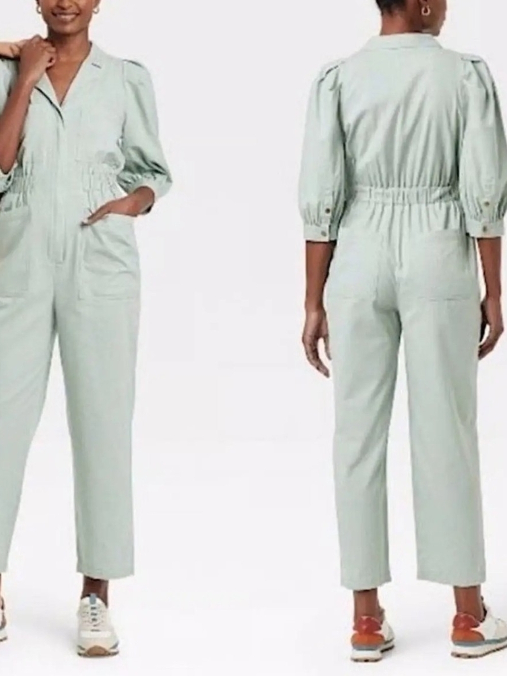 Universal Thread Sage Green Utility Jumpsuit Size 6